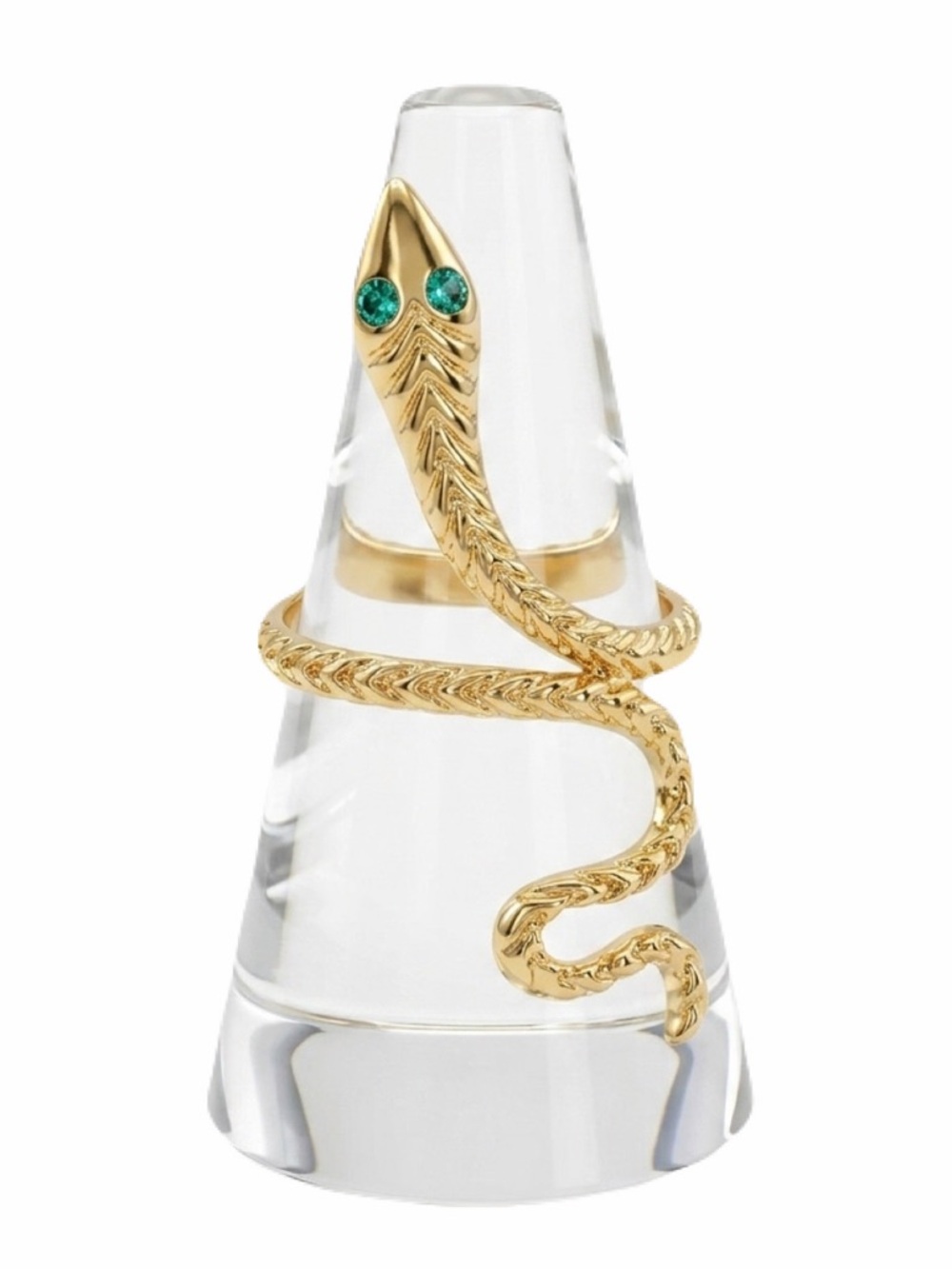 New Woman’s Bohemian Gold Emerald Eyed Snake Egyptian Wrap Around Ring